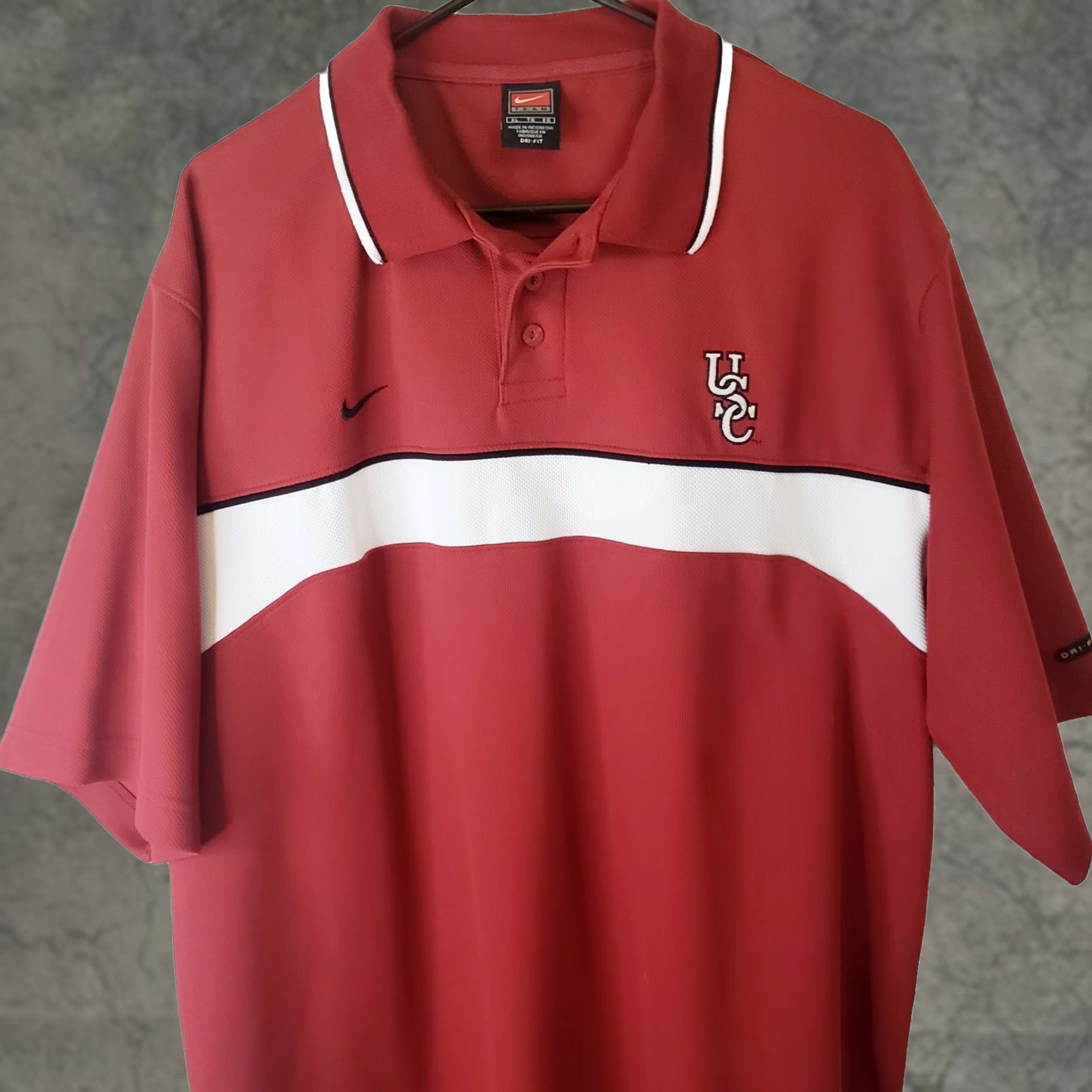 Nike NIKE Men's XL Garnet Striped South Carolina Gamecocks Golf Polo Shirt Size US XL / EU 56 / 4 - 1 Thumbnail