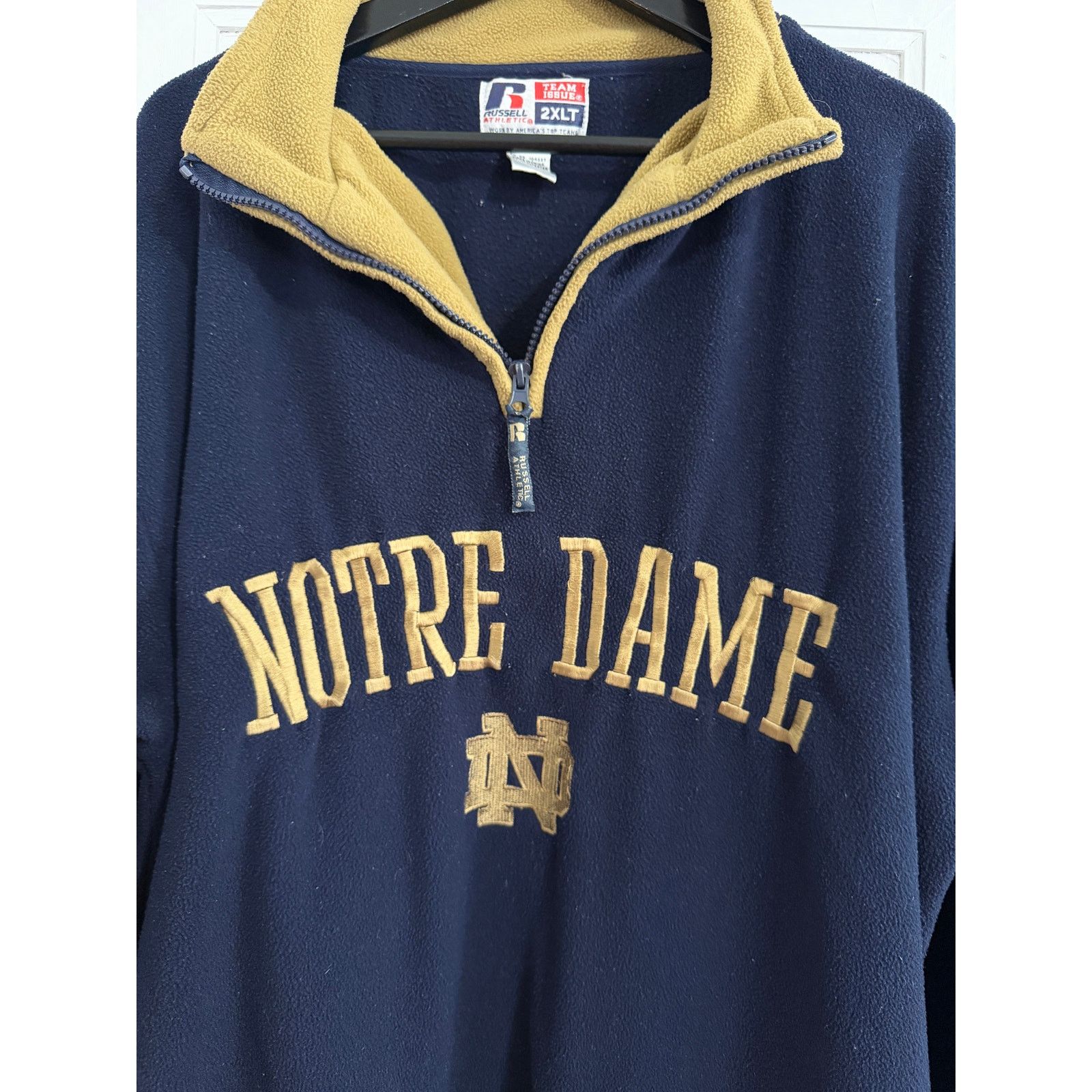Russell Athletic Vintage Notre Dame Fighting Irish Fleece 1/4-Zip Size XXLT Size US XXL / EU 58 / 5 - 2 Thumbnail