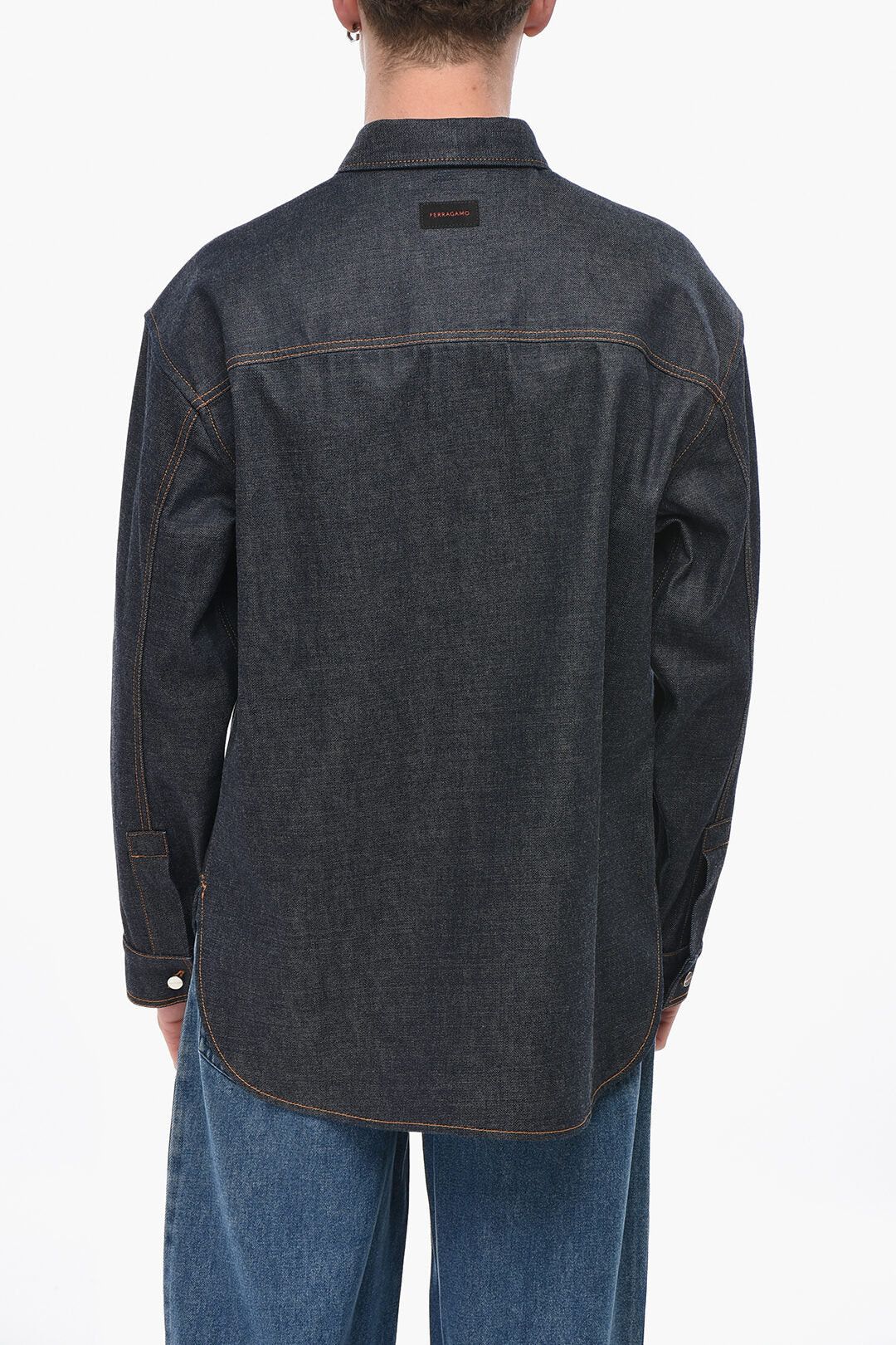 Salvatore Ferragamo og1mm0426 Denim Overshirt in Blue Size US L / EU 52-54 / 3 - 2 Thumbnail