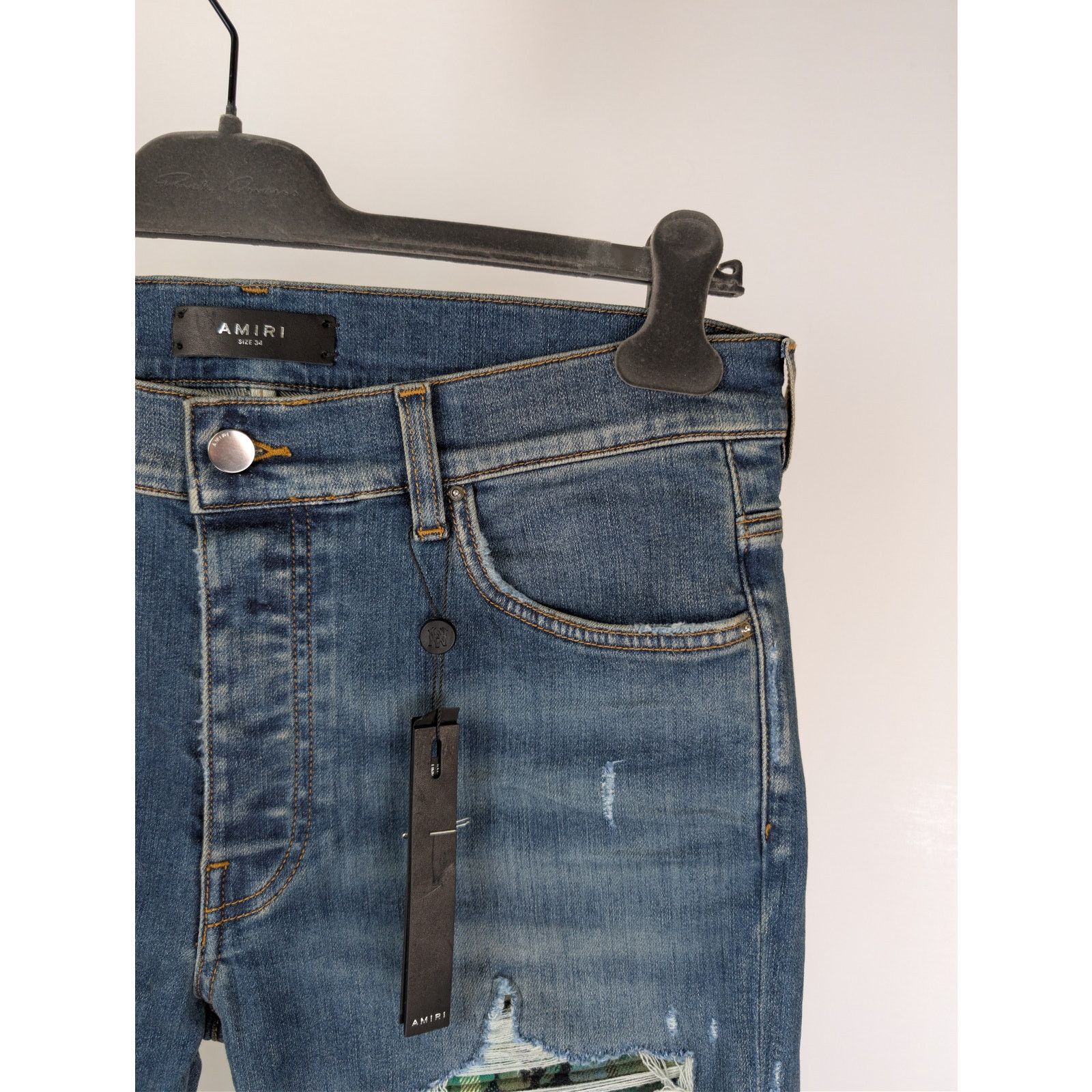 Amiri o1rshd1 MX1 Plaid Jean in Crafted Indigo Blue Size US 38 / EU 54 - 4 Thumbnail