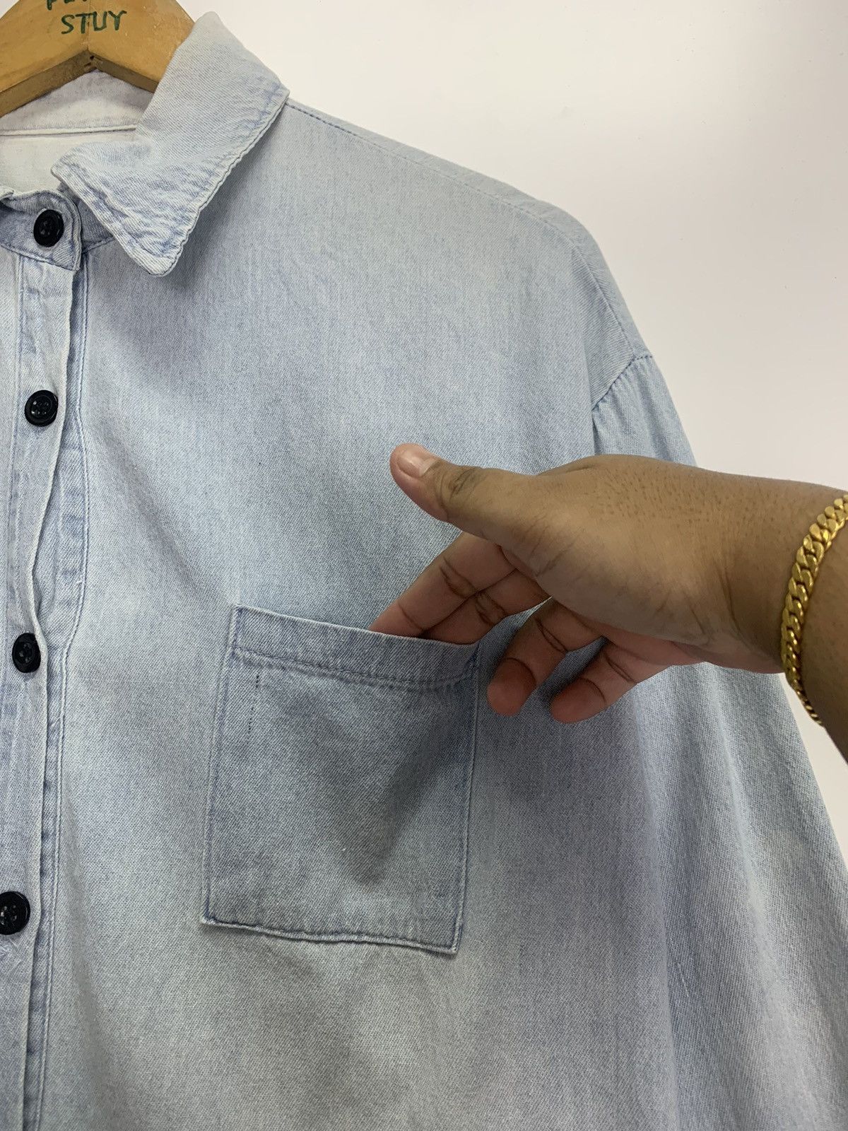 Japanese Brand × Vintage Vintage Denim denim button up Size US M / EU 48-50 / 2 - 7 Thumbnail