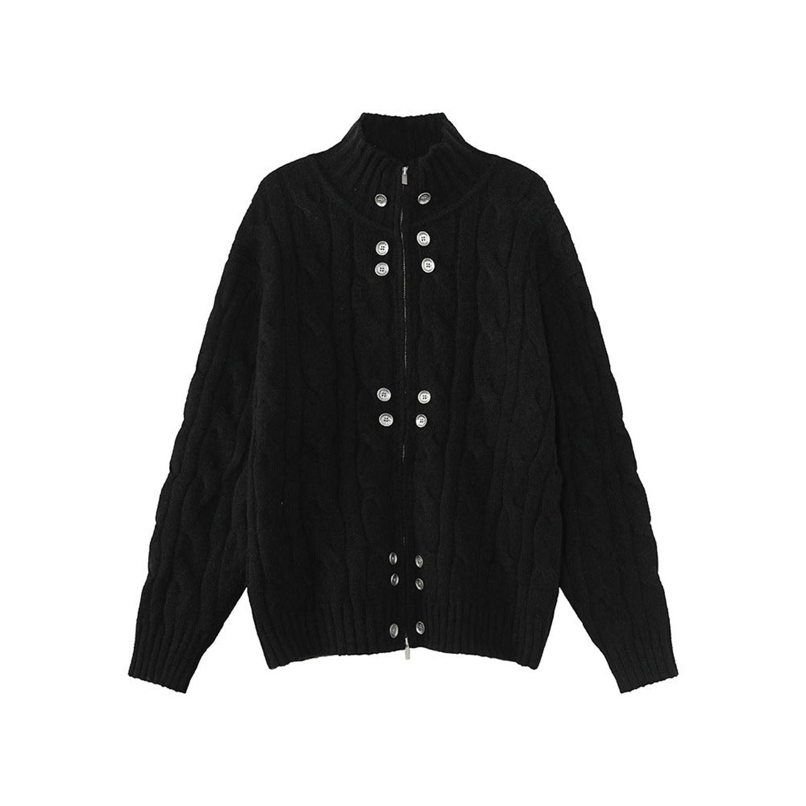 Vintage Cable Knit Zip-Up Cardigan Sweater Size US M / EU 48-50 / 2 - 8 Thumbnail