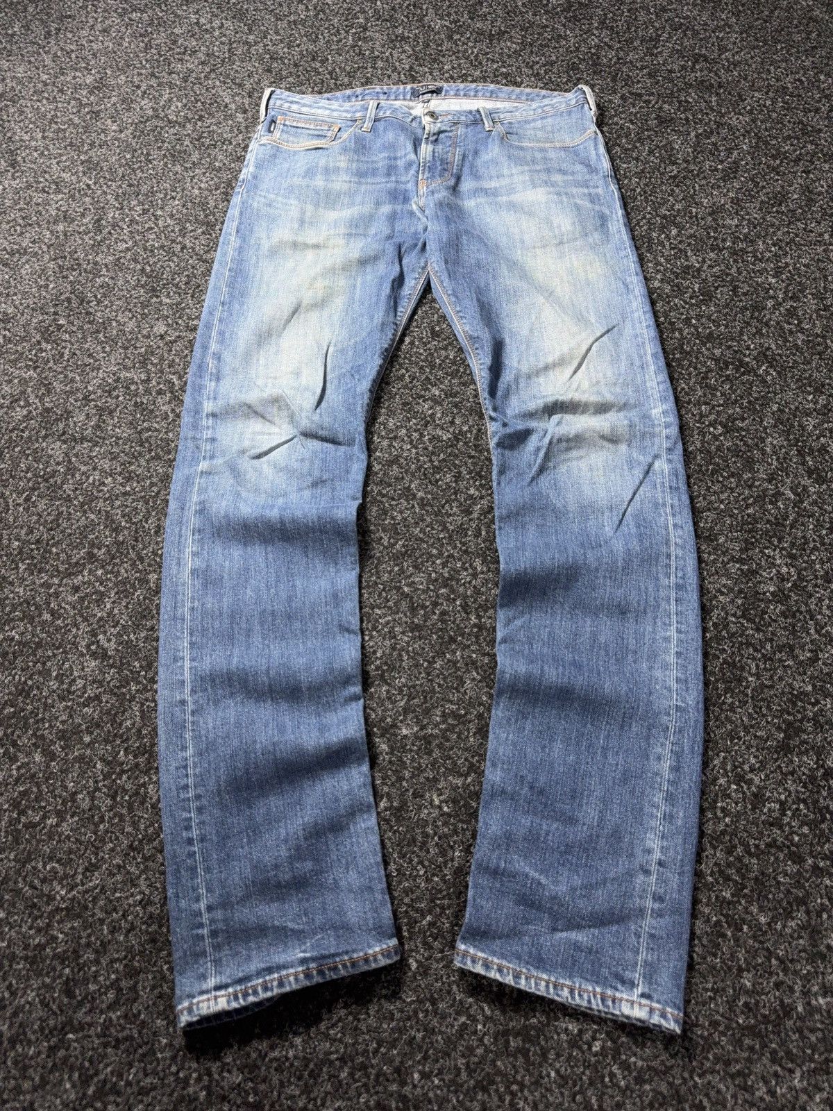 Giorgio Armani 00s AJ Armani Jeans J06 Slim Fit Dirty Distressed Jeans Size US 33 - 1 Thumbnail