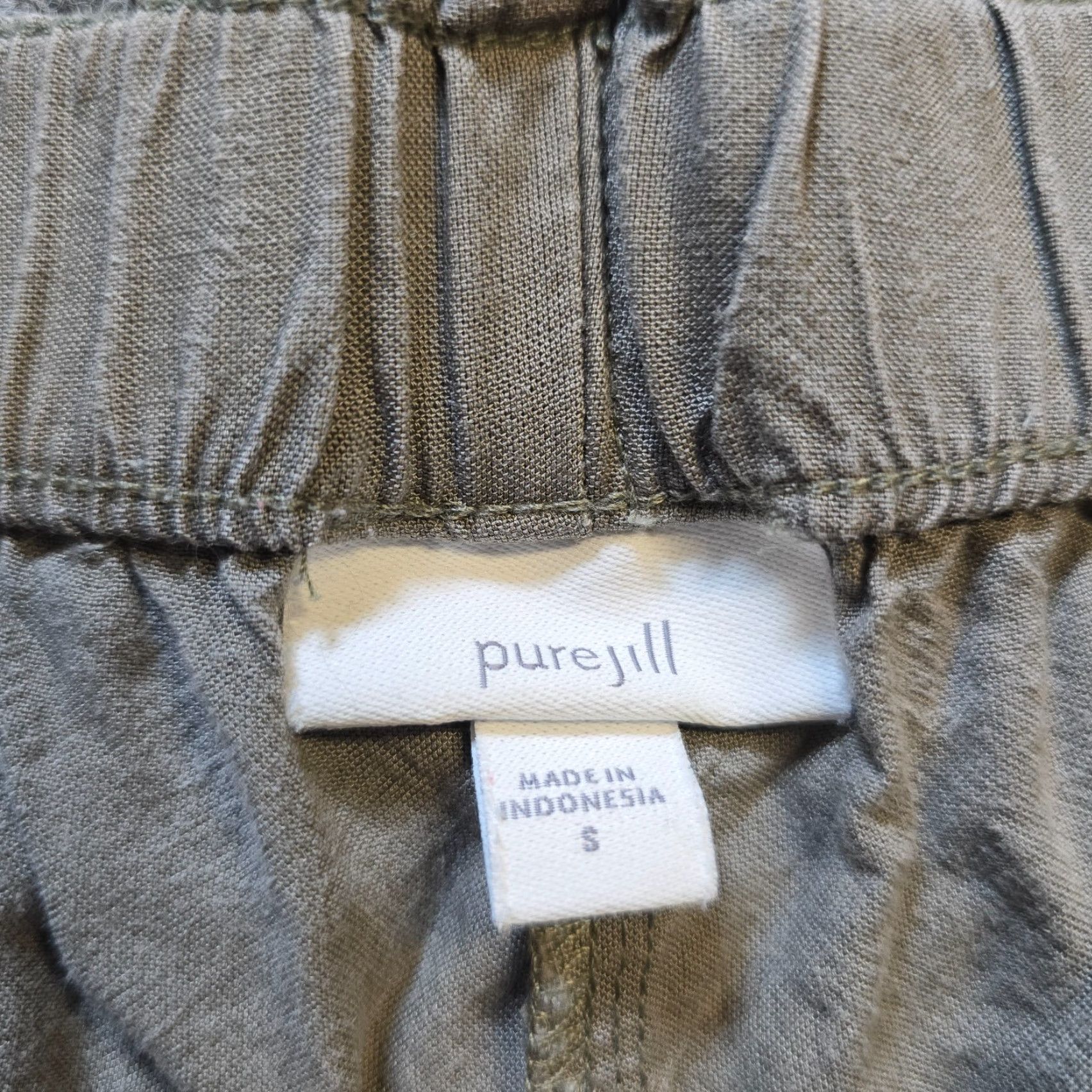 J. Jill J Jill Pants Women Size Small Gray Embroidery Crop Capri Wide Leg Pull On Casual Size 29" - 4 Thumbnail