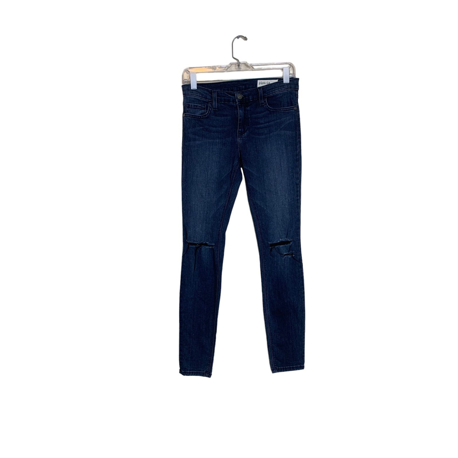 Pistola Pistola Blue “Rips” In knees Stretch Skinny Jeans size 27 Size 27" / US 4 / IT 40 - 15 Thumbnail