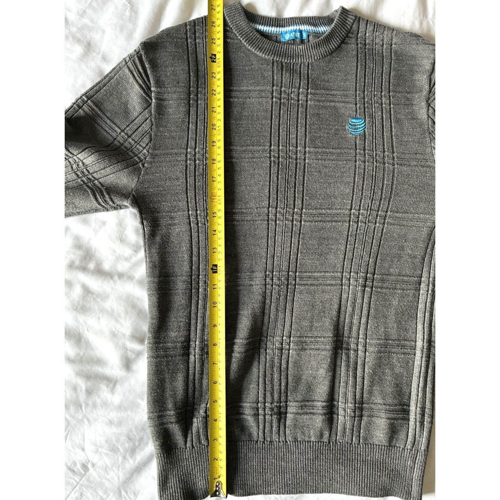 Vintage AT&T Logo Sweater Pullover | Men’s S | Gray Knit Crew Neck Long Sleeve Workwear Casual Pullover Shirt Size US S / EU 44-46 / 1 - 7 Thumbnail