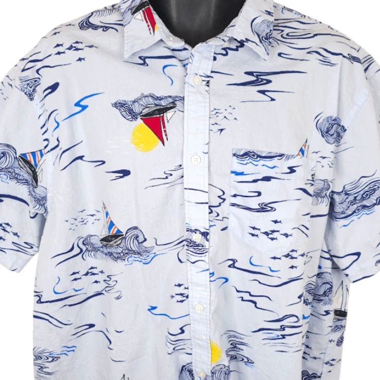 Old Navy Old Navy Shirt Mens 2XL Blue Sailing Camp All Over Print Size US XXL / EU 58 / 5 - 2 Thumbnail