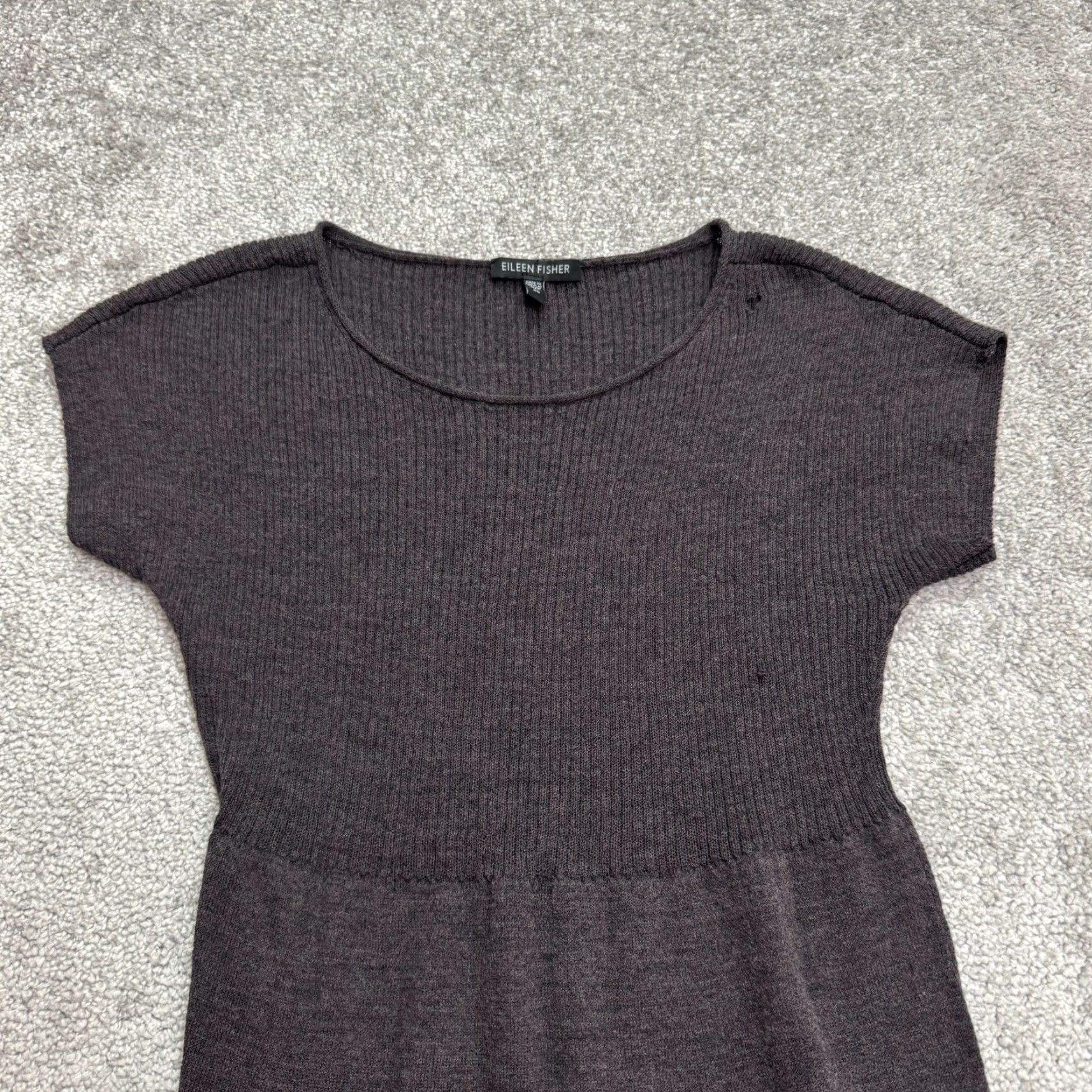 Eileen Fisher EILEEN FISHER Wool Sweater Dress Womens XS Gray Casual Knit Knee Length Long Sleeve Size XS / US 0-2 / IT 36-38 - 4 Thumbnail