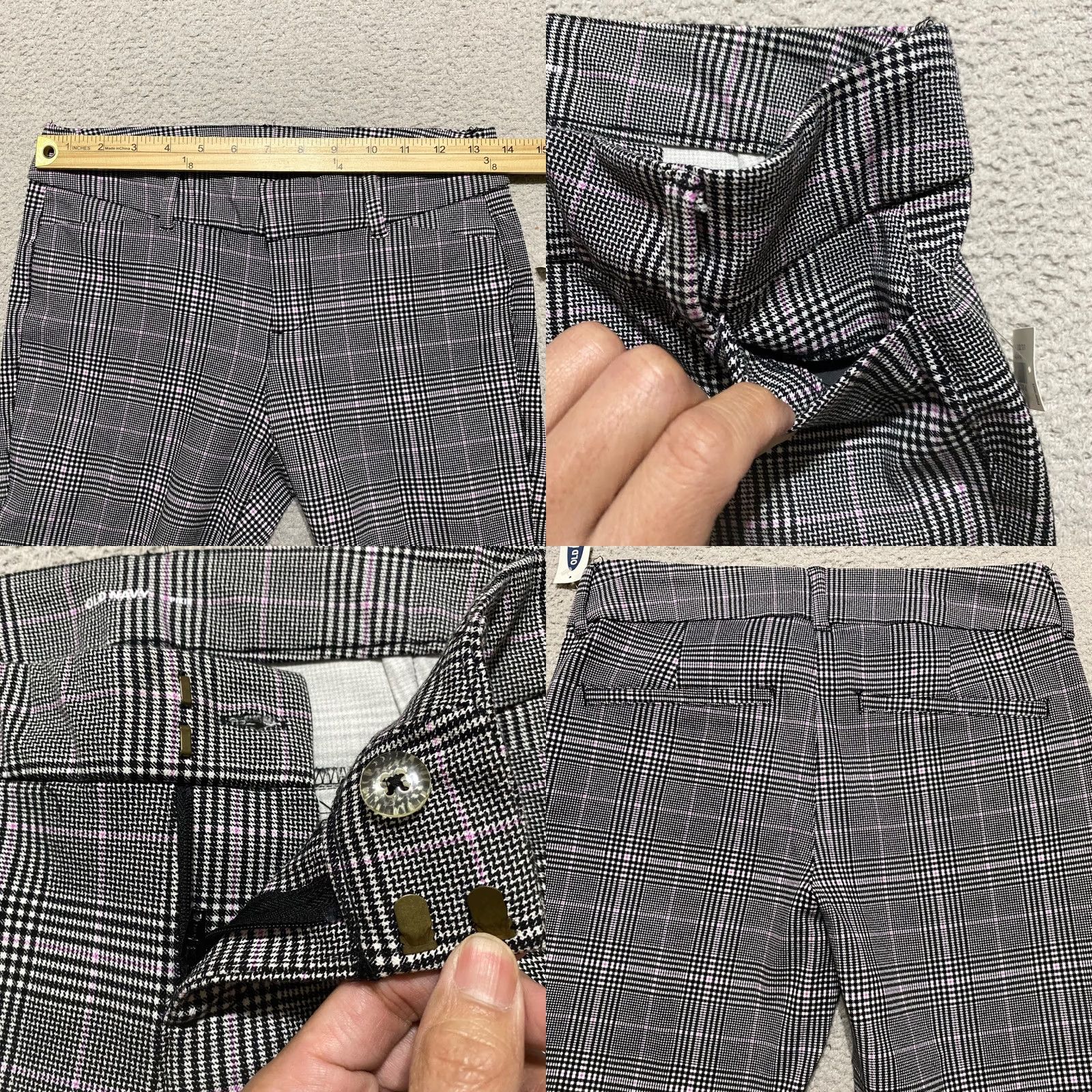Old Navy Old Navy Pixie Skinny Pants Gray Plaid Women's 2 Mid Rise Ankle Pockets Baggy? Size 26" / US 2 / IT 38 - 8 Thumbnail