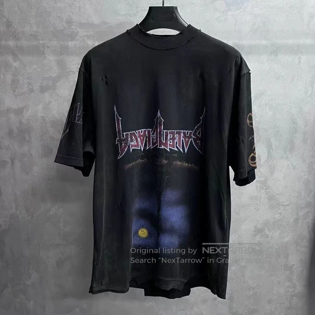 Balenciaga Balenciaga Black Letter Print Crewneck T-shirt. Size US XS / EU 42 / 0 - 1 Thumbnail