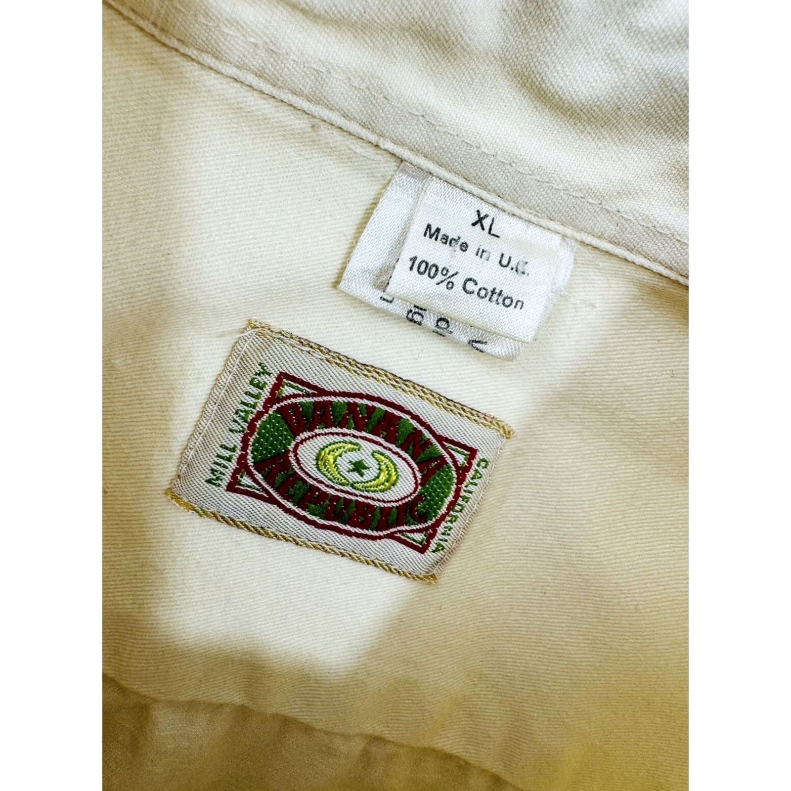 Banana Republic VINTAGE Banana Republic USA / Shirt Mens XL Button-Up Long Sleeve Yellow Western Classic Safari J12 Size US XL / EU 56 / 4 - 7 Thumbnail