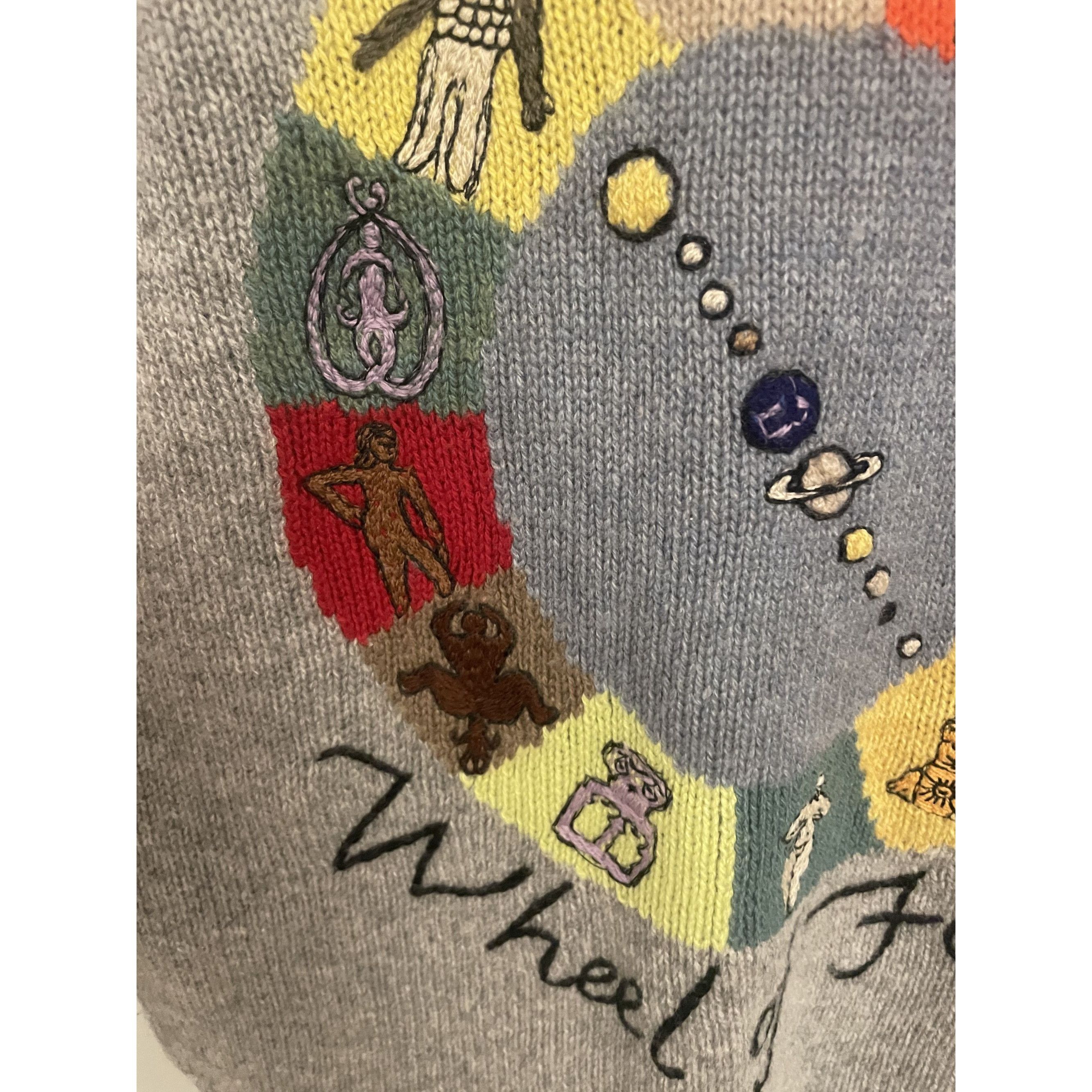Dior Christian Dior Gray Wool Sweater With Wheel Of Fortune Embro Size XS / US 0-2 / IT 36-38 - 7 Thumbnail