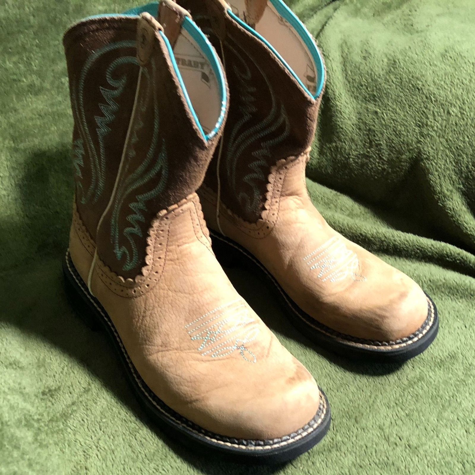 Ariat Ariat Womens Fatbaby Cowboy Boots 10B Suede Heritage Western Size US 10 / IT 40 - 4 Thumbnail