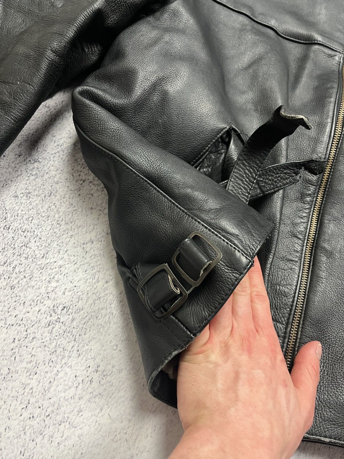 AMI Y2K Vintage AMI Leather Jacket Moto Streetwear Style USA VTG Size US S / EU 44-46 / 1 - 5 Thumbnail