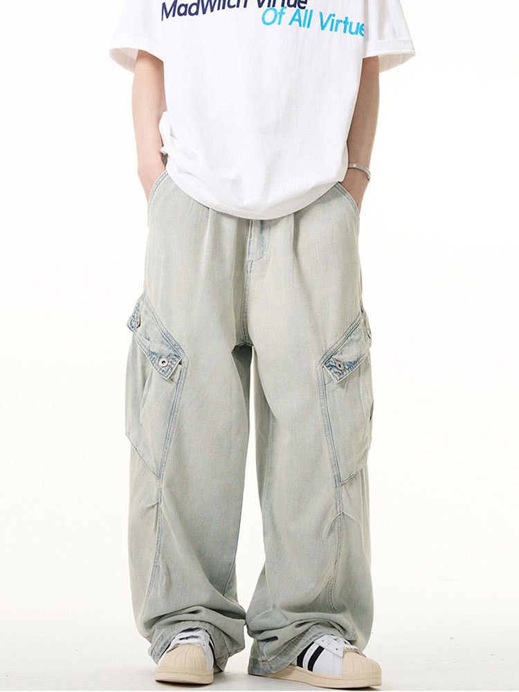 Japanese Brand × Jean American retro washed men's straight versatile work jeans Size US 32 / EU 48 - 2 Thumbnail
