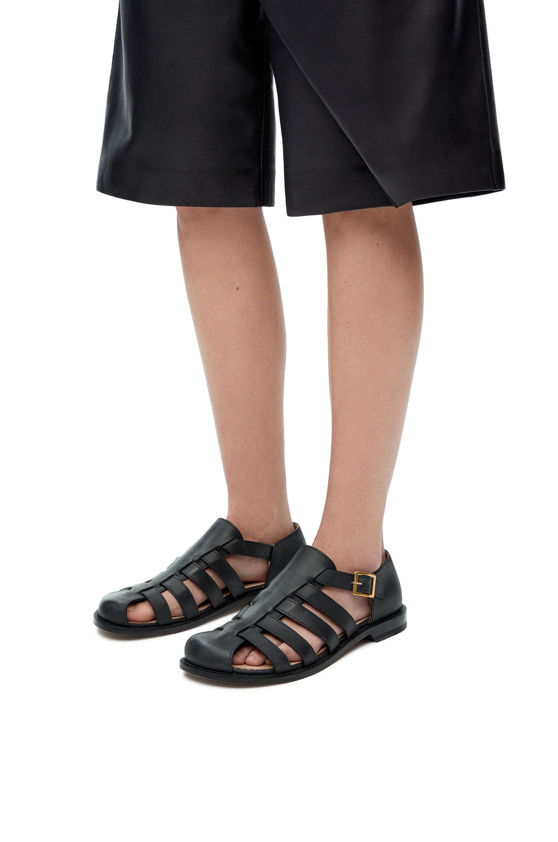 Loewe os11x0725 Campo Leather Cage Sandals in Black Size US 11 / EU 44 - 2 Thumbnail
