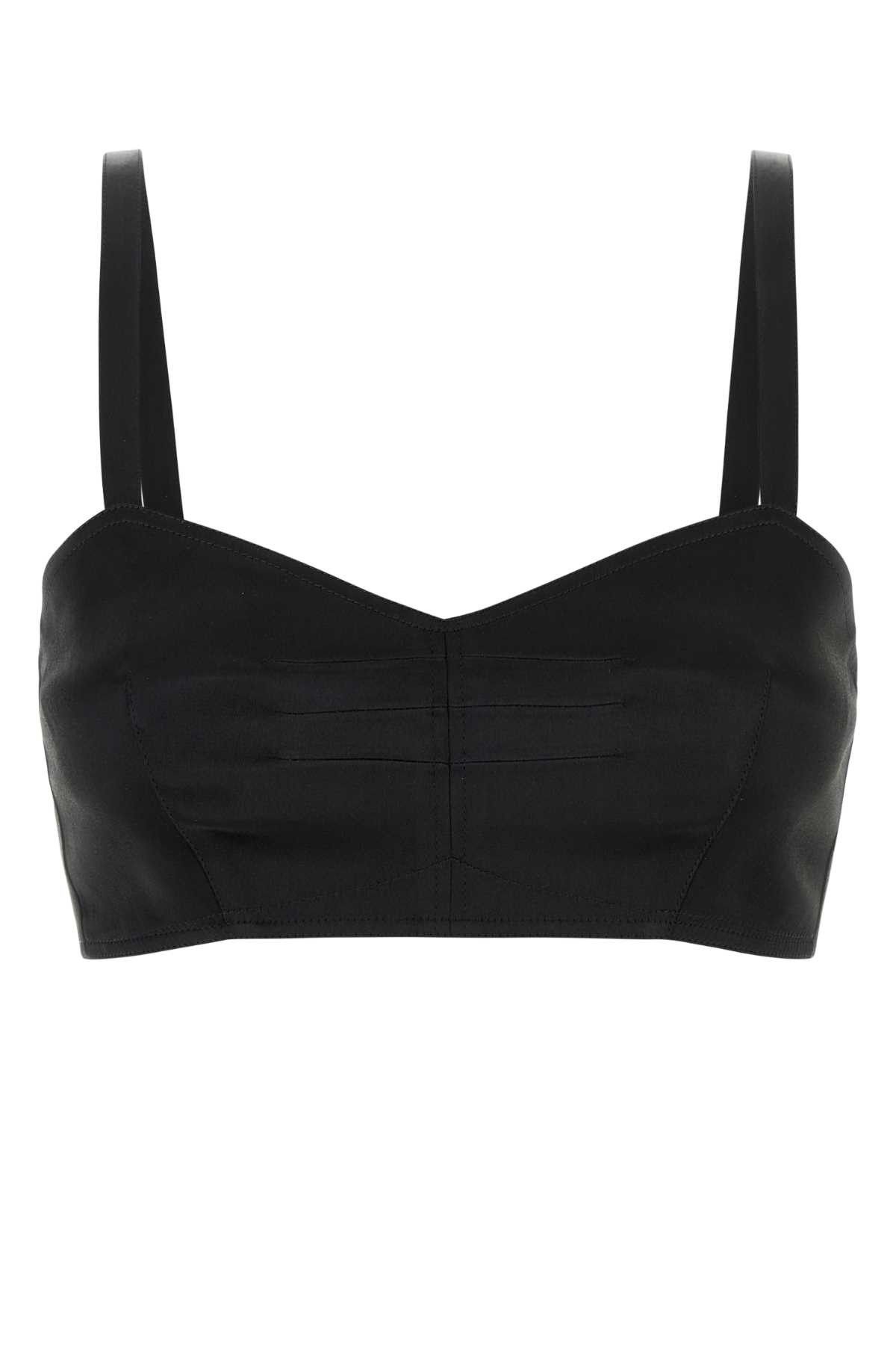 Prada Black Satin Crop-Top Size M / US 6-8 / IT 42-44 - 1 Thumbnail