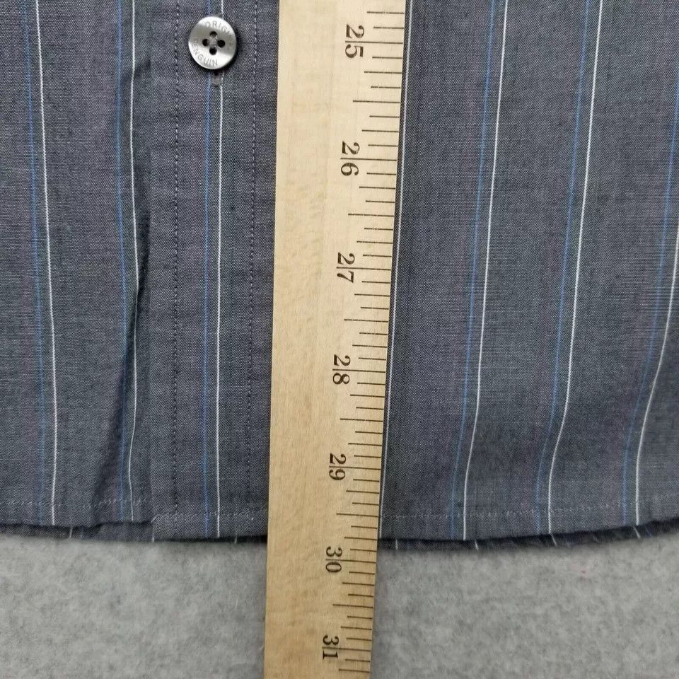 Original Penguin Penguin Shirt Mens Medium Gray Striped Casual Button Down Size US M / EU 48-50 / 2 - 9 Thumbnail