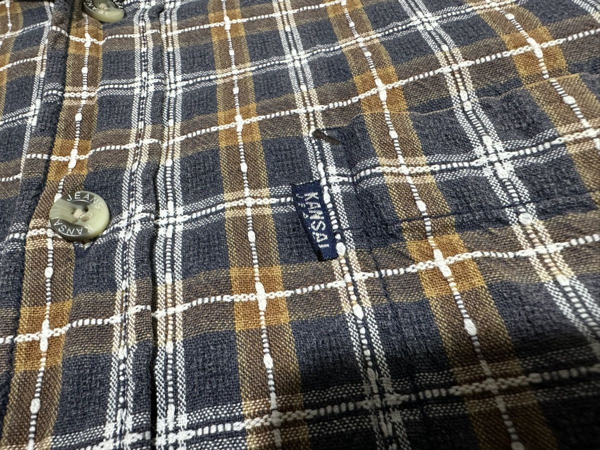 Kansai Yamamoto 🔥Vintage Kansai Yamamoto Shirt Plaid Short Sleeve Size US L / EU 52-54 / 3 - 4 Thumbnail