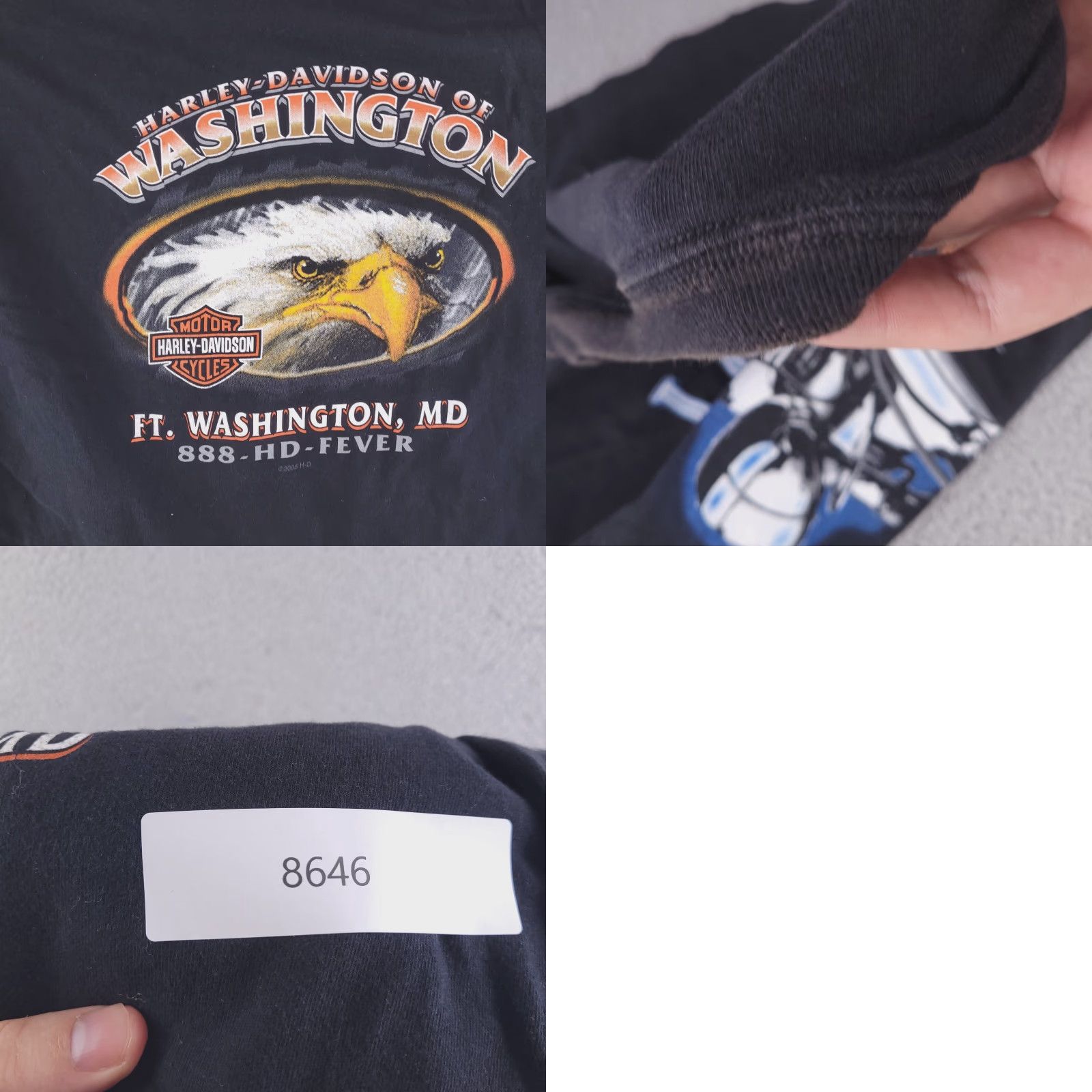 Harley Davidson VINTAGE Harley-Davidson Shirt Mens XL Black USA Washington Eagle Size US XL / EU 56 / 4 - 9 Thumbnail