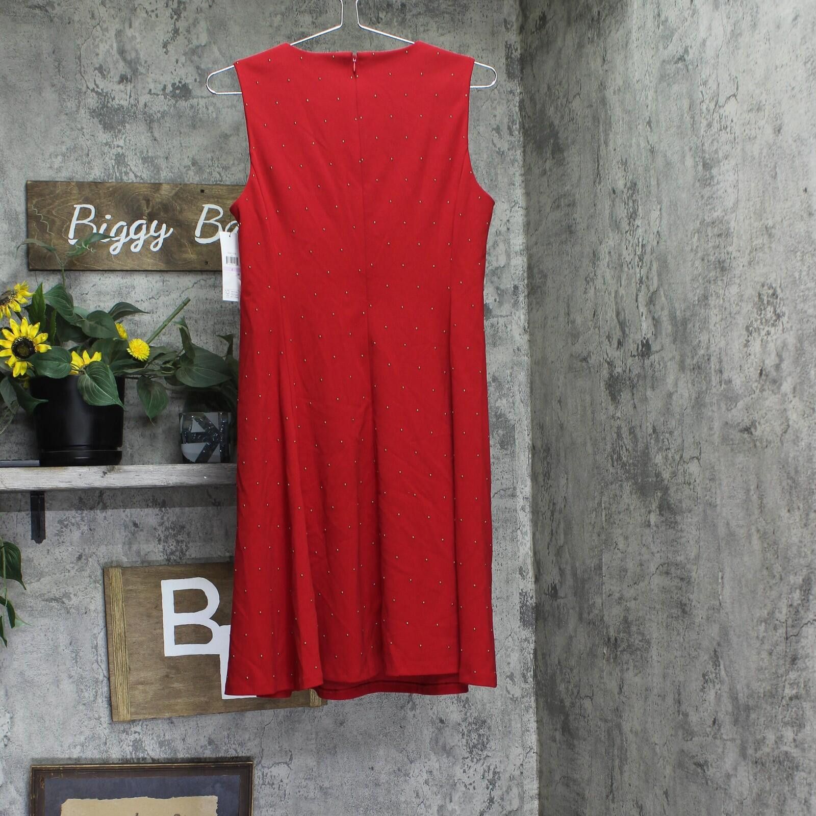 DKNY Nwt Dkny Studded Sleeveless A-line Dress Dd4g1e50 Red 6 Size M / US 6-8 / IT 42-44 - 2 Thumbnail