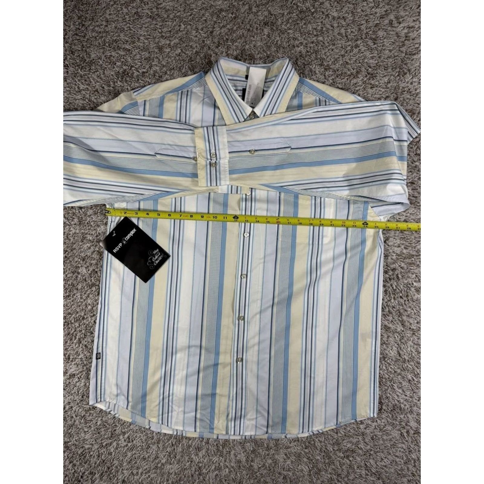 Ecko Unltd. VINTAGE Ecko Unltd Striped Button-Up Shirt XXL White Cotton Woven Long Sleeve Hip Hop Skate Men Regular Button-Up Men Size US XXL / EU 58 / 5 - 7 Thumbnail