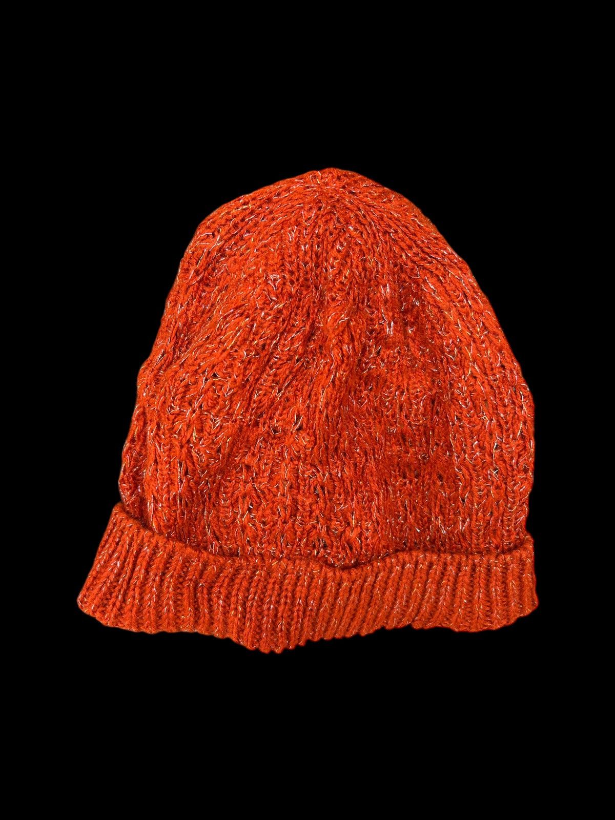 Japanese Brand × Kapital × Vintage Japanese Brand crochet knitted Orange Beanie Hats🎌☠️☠️ Size ONE SIZE - 4 Thumbnail