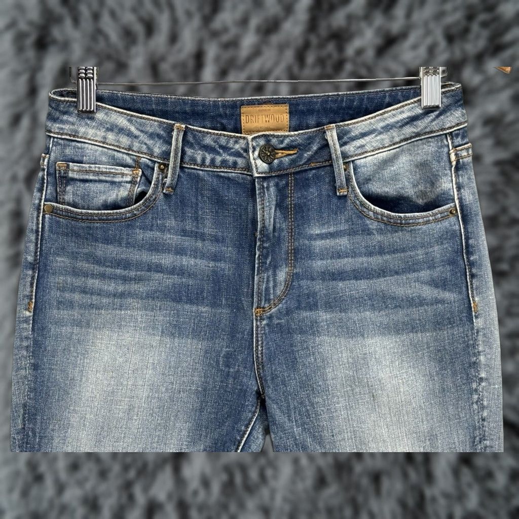 Vintage Driftwood Jeans Womens 27 Straight 28x31 Blue Embroidered Logo Pockets Regular Denim Cotton Blend Cut Read Size 28" / US 6 / IT 42 - 1 Thumbnail
