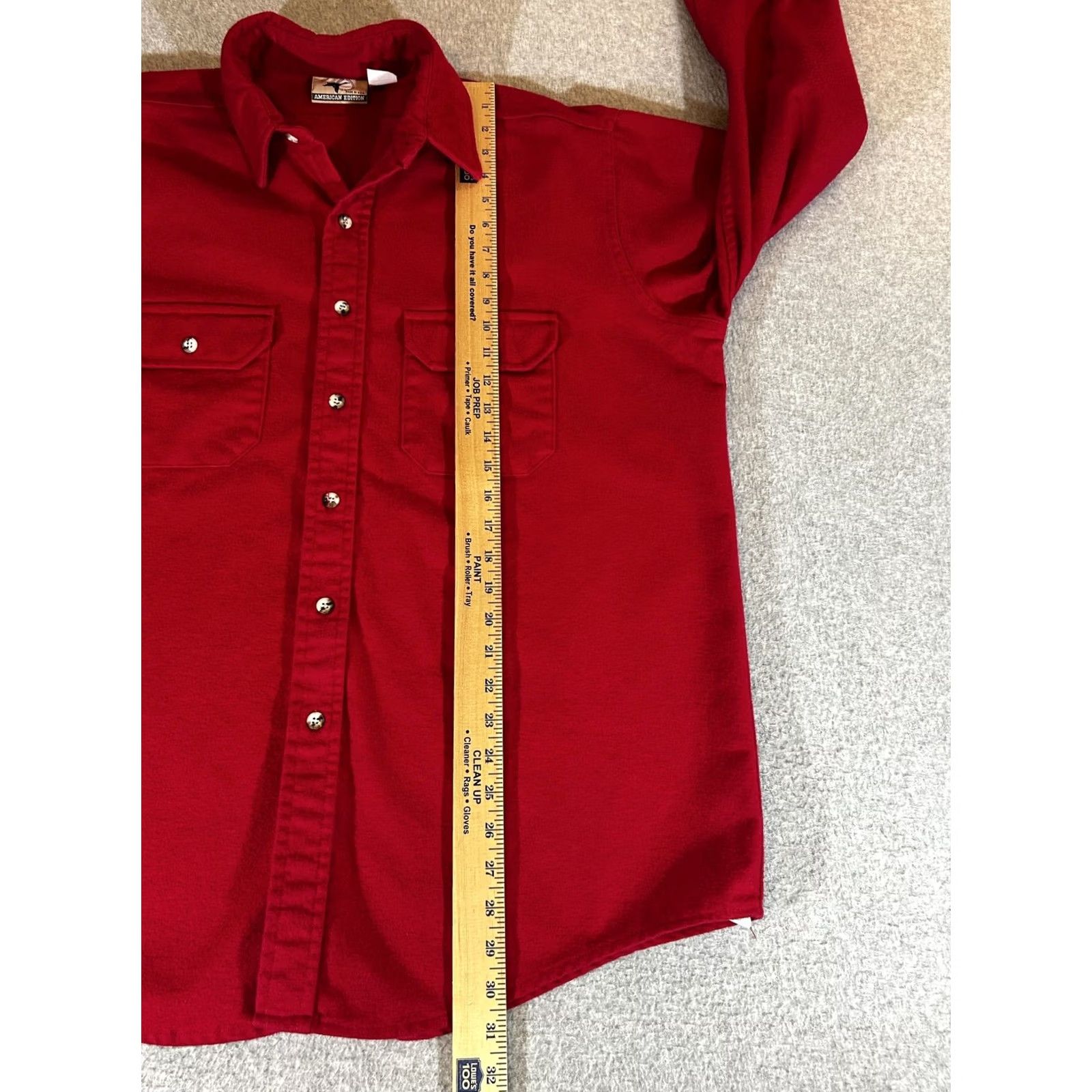 Vintage VINTAGE Flannel Shirt Mens XL Red American Edition Heavyweight 90s USA Shirt Mens XL Red Cotton Flannel Button-Up with Pockets Size US XL / EU 56 / 4 - 5 Thumbnail