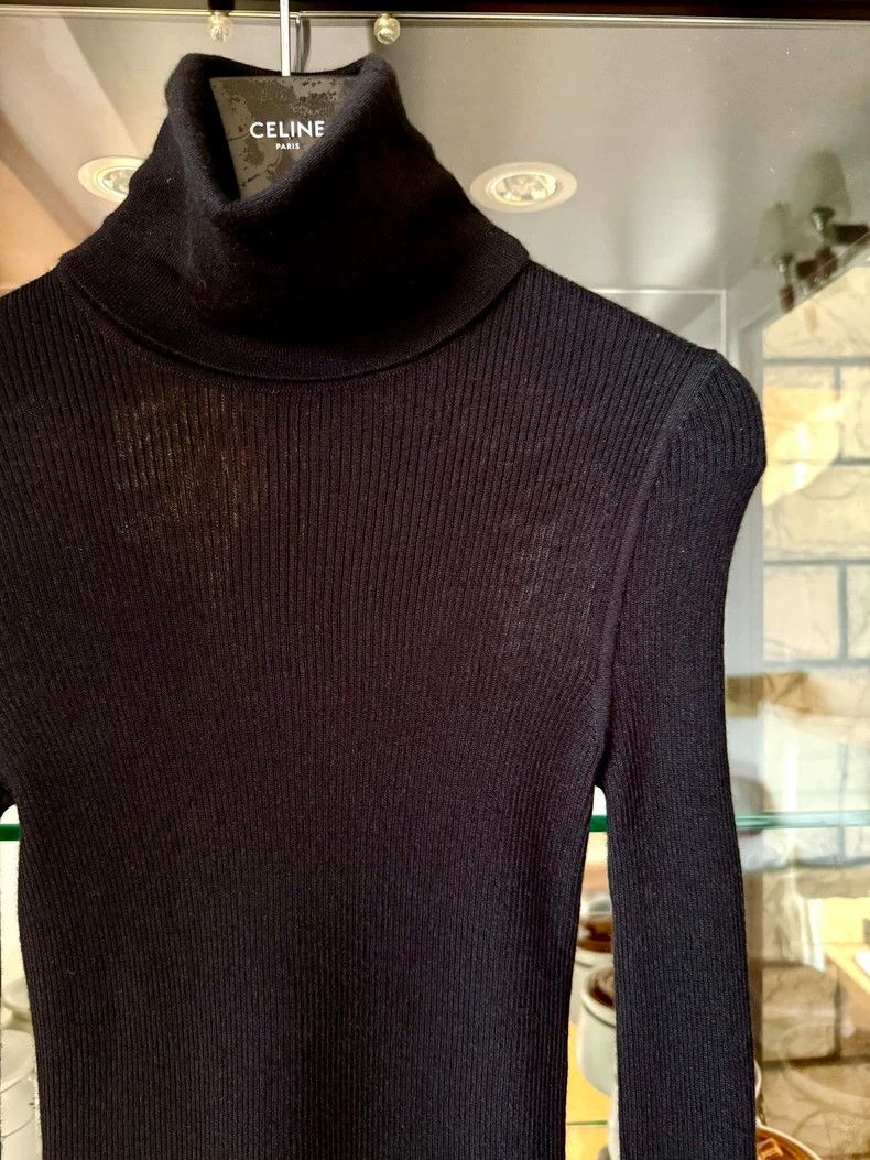 Saint Laurent Paris Saint Laurent Paris 20fw runway black knit turtleneck swea Size S / US 4 / IT 40 - 2 Thumbnail