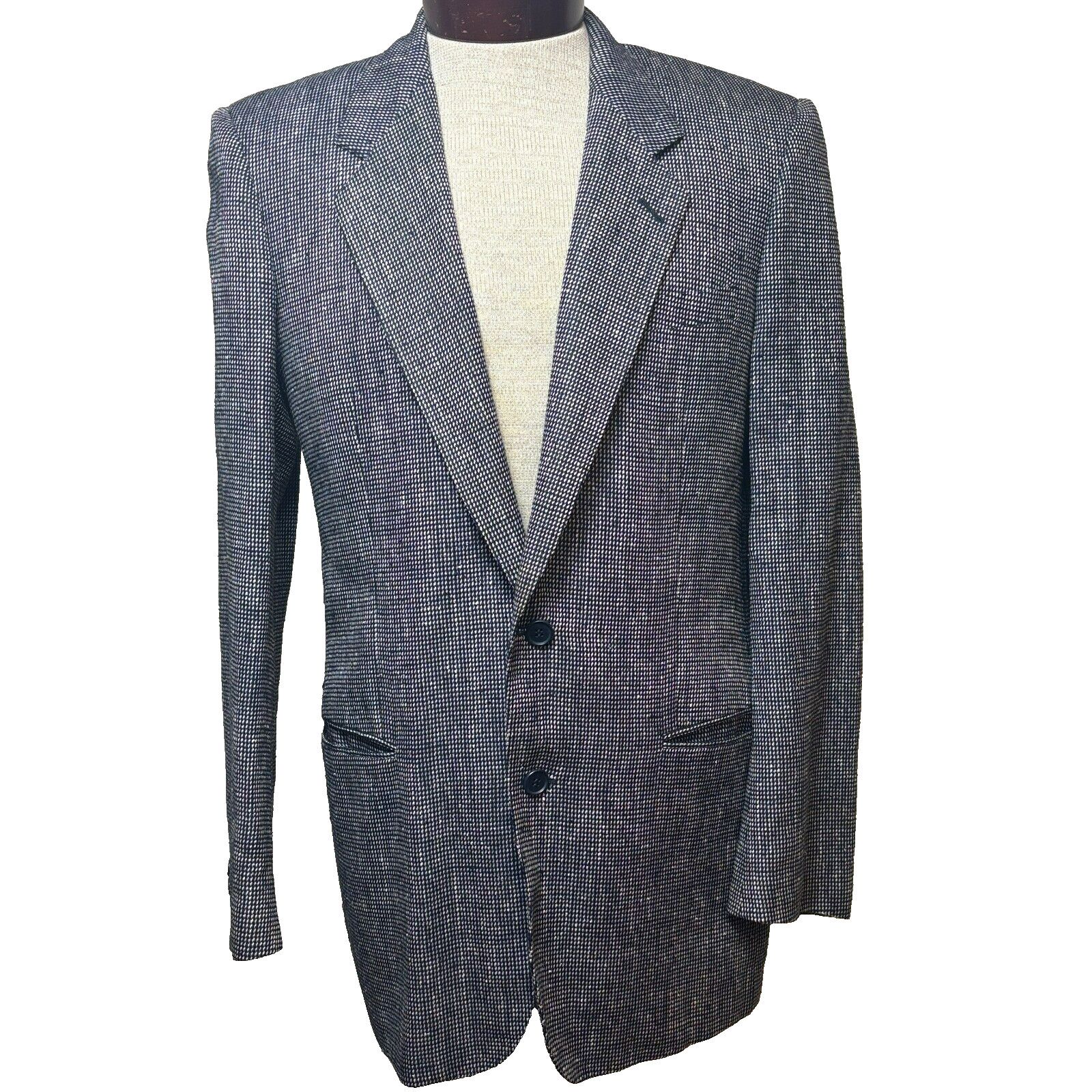 Other Louis Raphael Men's 37-38R Sport Coat Blazer Black White Sil Size 38R - 1 Thumbnail