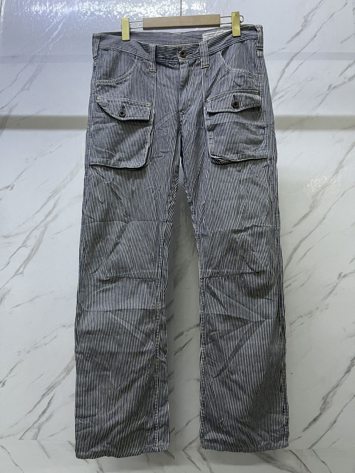 Japanese Brand Jepanes Brand x Studio Ecru Bush Pants Denim Hickory Size US 33 - 10 Thumbnail