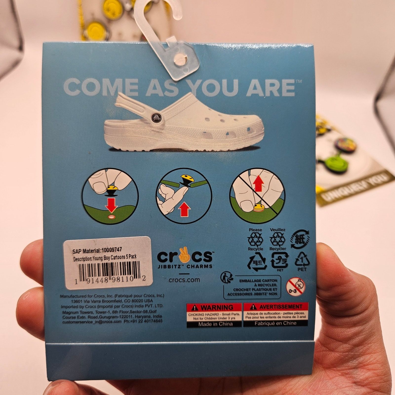 Crocs CROCS JIBBITZ 5PC LOT OF 4(20 CHARMS) SMILEY(3)+DINO(1)NWT Size ONE SIZE - 3 Thumbnail