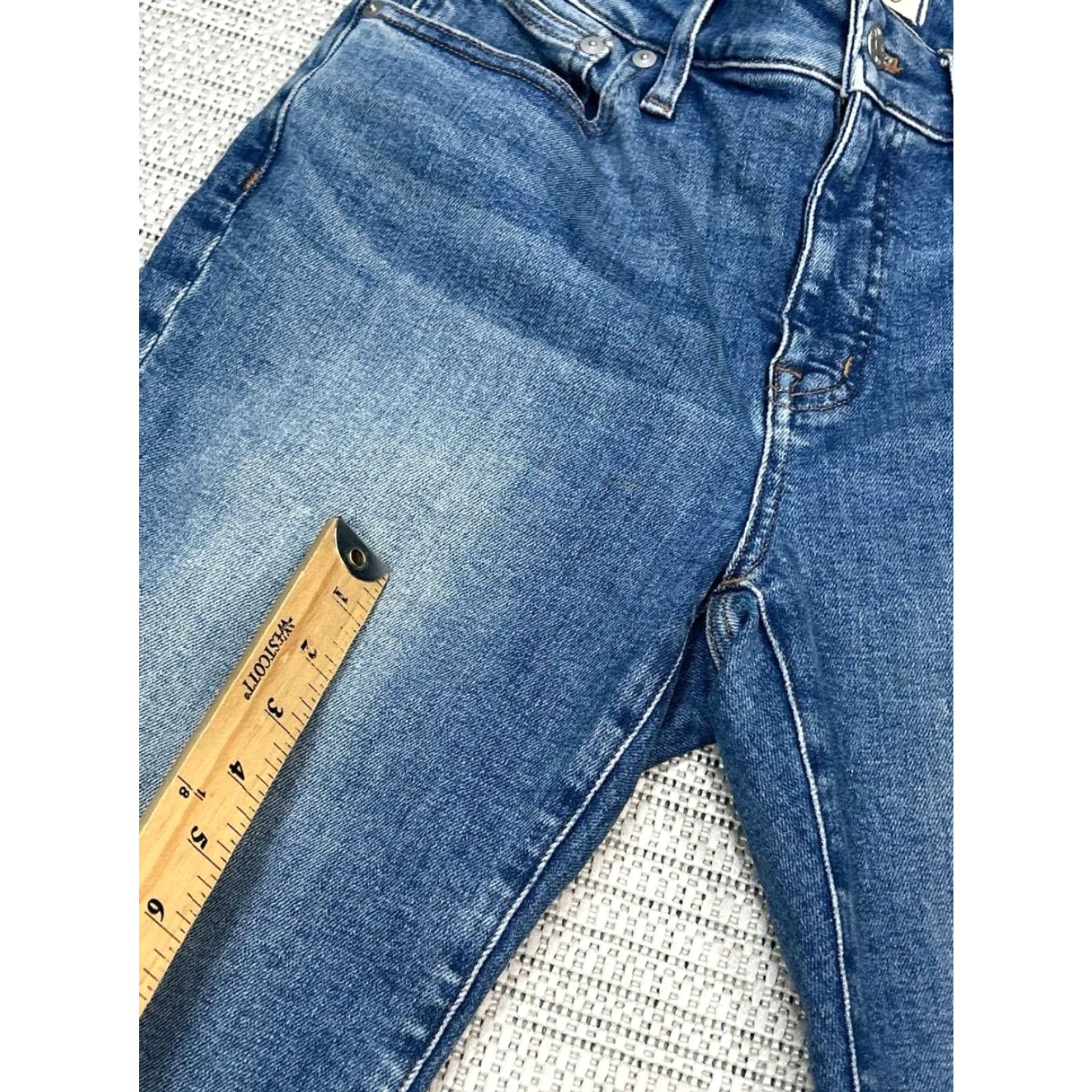 Madewell Madewell Jeans Women 27 Blue Denim Cotton Cropped Boot Cut Straight Leg 26x27 City Preppy 5-Pocket Womens Size 27" / US 4 / IT 40 - 6 Thumbnail
