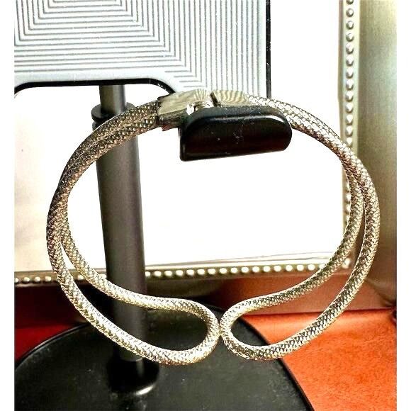 Other Silver-Tone Double Strand Metal Bracelet With Secure Clasp & Size ONE SIZE - 5 Thumbnail