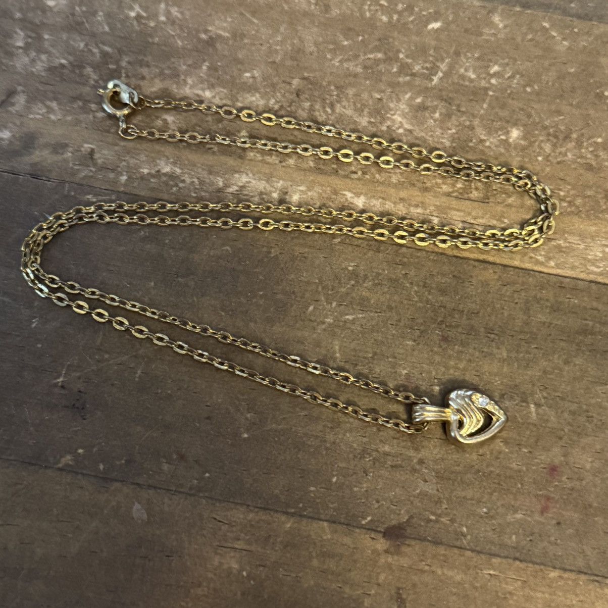 Vintage Vintage gold tone tiny heart pendant necklace Size ONE SIZE - 2 Thumbnail
