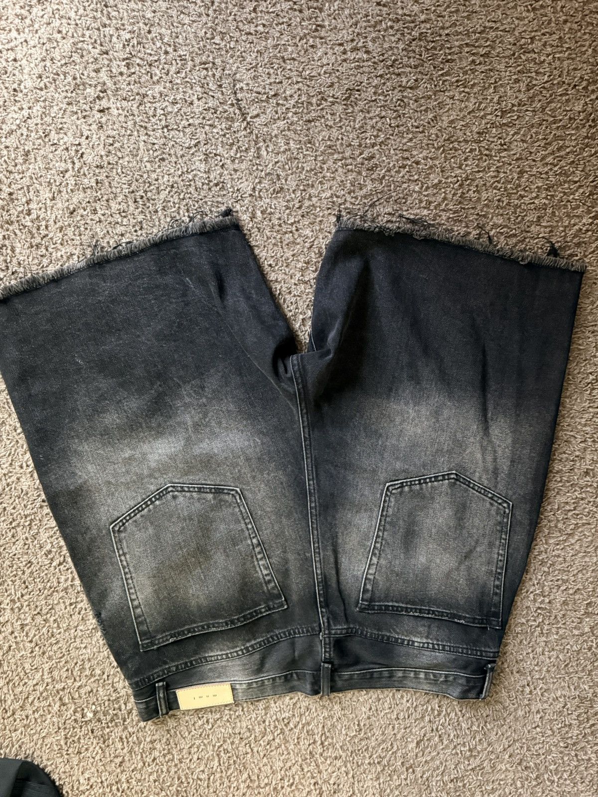 MNML BLACK BAGGY RIP DENIM SHORTS Size US 38 / EU 54 - 2 Thumbnail