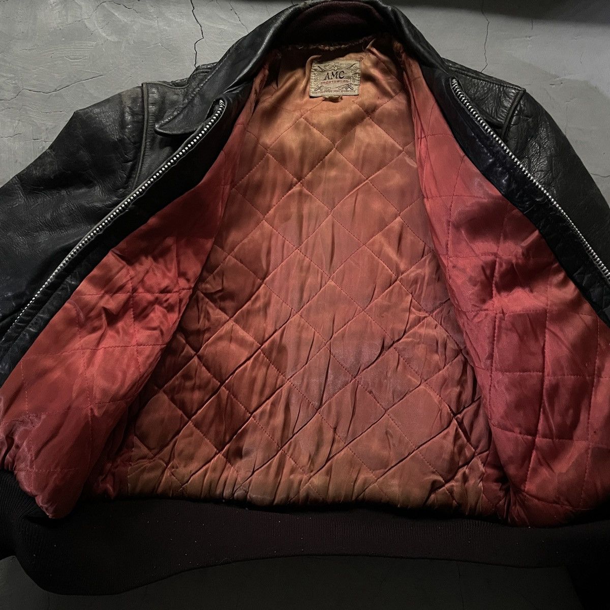 Vintage Rare Vintage 40s Moto Teddy Leather Jacket Distressed ERD Size US M / EU 48-50 / 2 - 8 Thumbnail