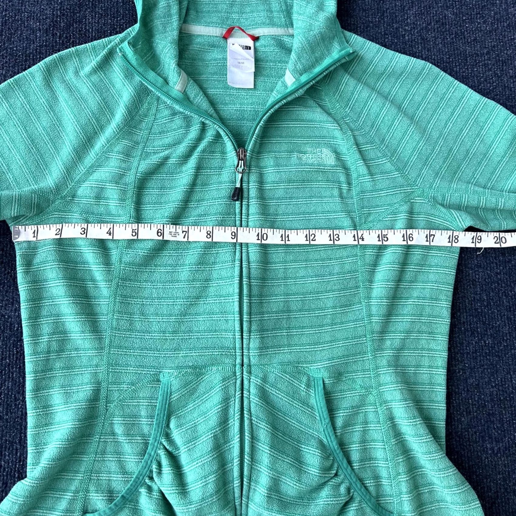 The North Face The North Face Jacket Womens Medium Green Full Zip Fleece Hoodie Textured Stripe Size M / US 6-8 / IT 42-44 - 7 Thumbnail