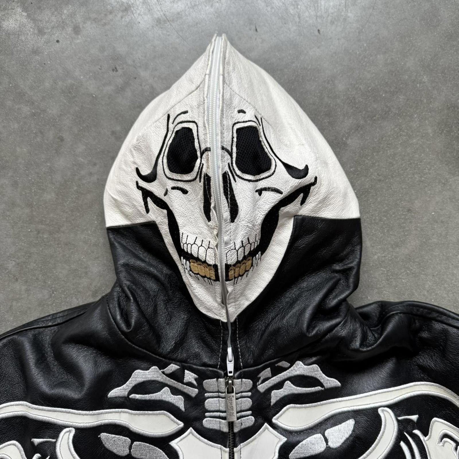 Other Vilanto French Vintage Skeleton Leather Full Zip Up Jacket Size US XXL / EU 58 / 5 - 4 Thumbnail