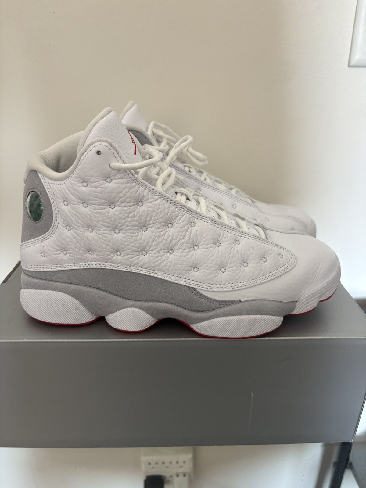 Jordan Brand Nike Air Jordan 13 Retro Wolf Grey White Red Mens 8.5 NEW Size US 8.5 / EU 41-42 - 1 Thumbnail