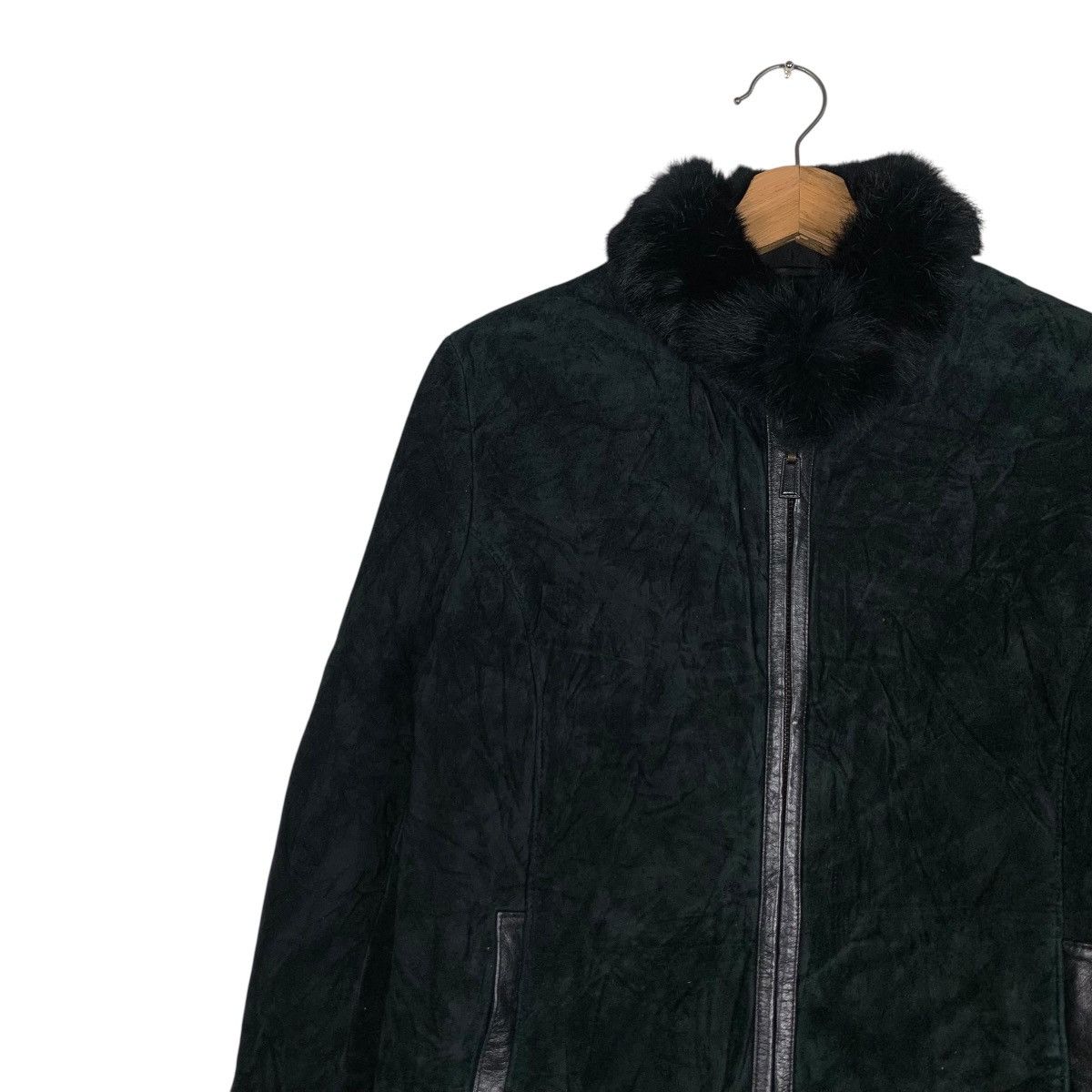 Japanese Brand MOSAIQUE Rabbit Fur Pigskin Jacket #1510-C68 Size M / US 6-8 / IT 42-44 - 6 Thumbnail