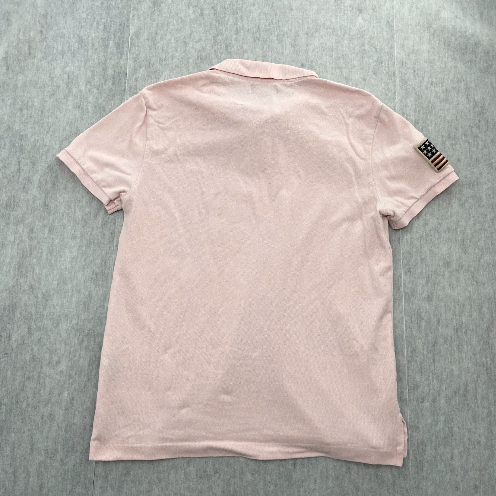 Ralph Lauren Vintage Ralph Lauren Polo Shirt Men Medium Pink USA Flag Embroidered Classic Polo All Seasons Size US M / EU 48-50 / 2 - 2 Thumbnail