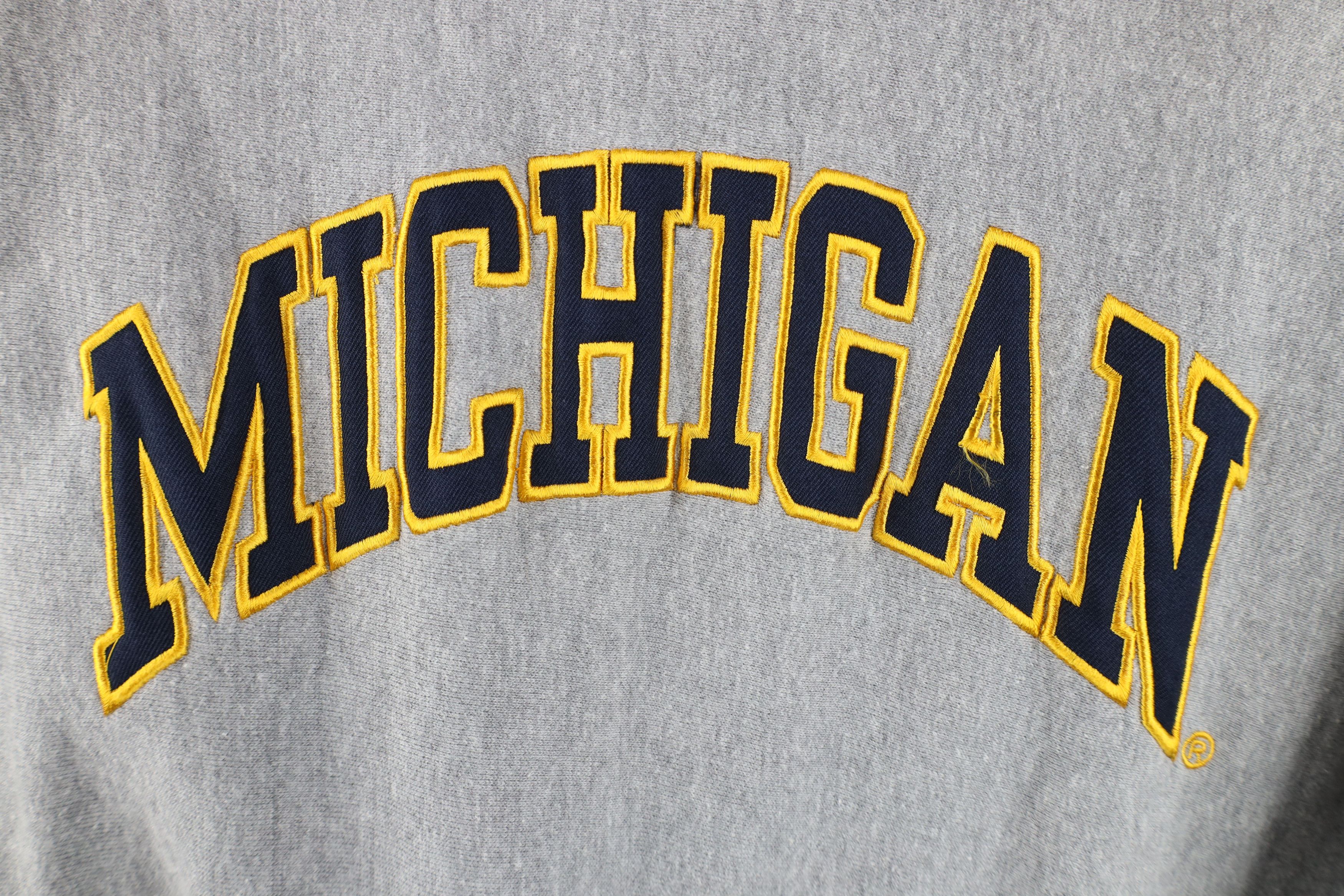 Vintage Vintage 90s University of Michigan Hoodie Heather Gray Size US M / EU 48-50 / 2 - 4 Thumbnail