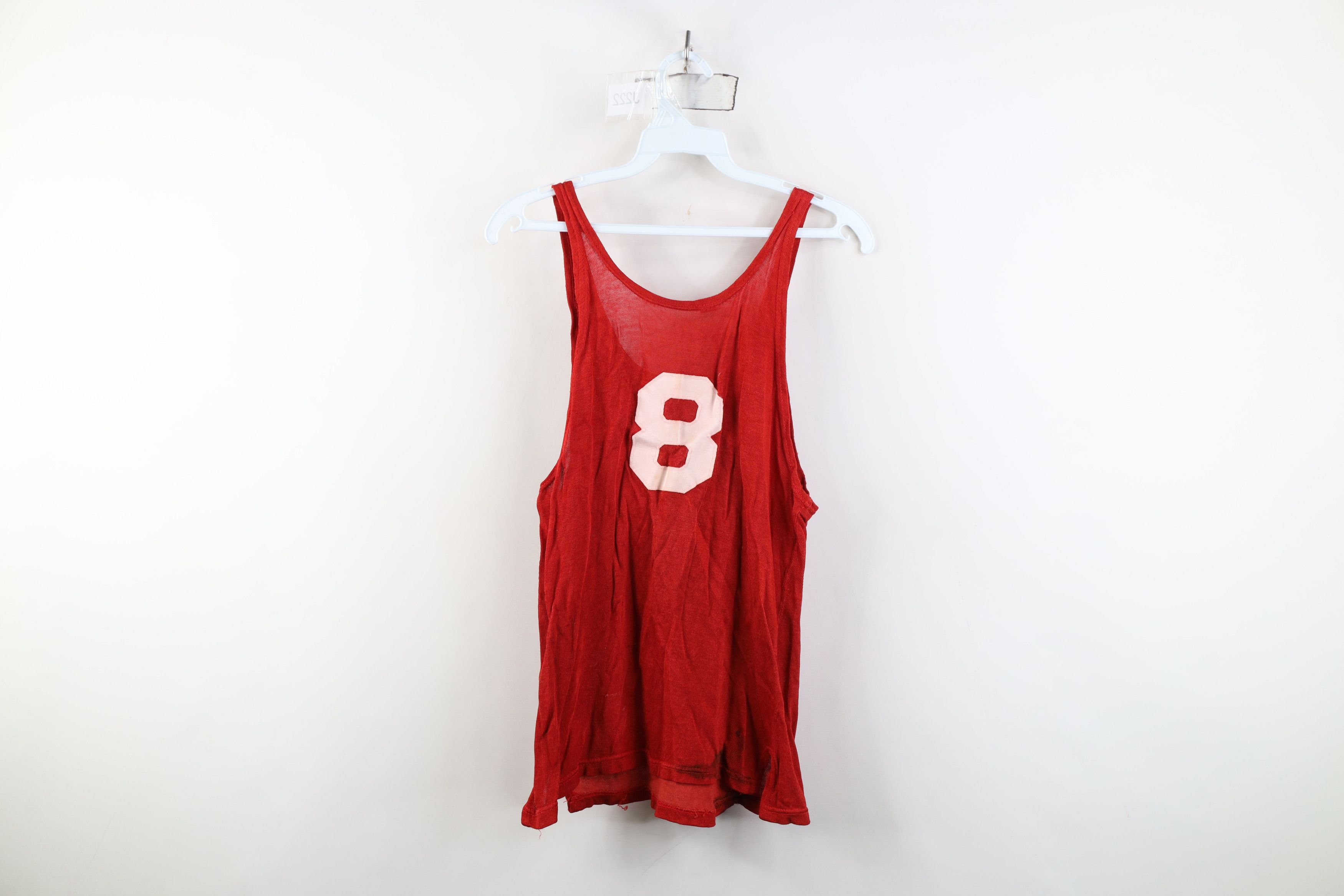 Vintage Vintage 40s 50s Chain Stitch Salem Basketball Jersey Red USA Size US XL / EU 56 / 4 - 12 Thumbnail