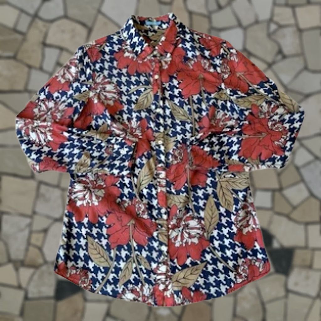 J.McLaughlin J McLaughlin Floral Blouse Button Up Long Sleeve Women's Small Size S / US 4 / IT 40 - 1 Thumbnail