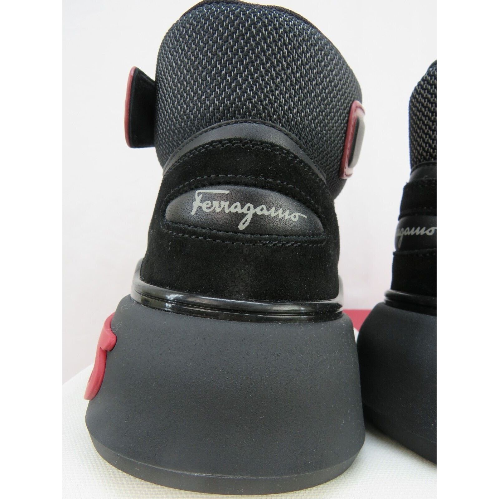 Salvatore Ferragamo COSMA HIGH BLACK LEATHER GANCINI MESH LACE SNEAKERS 10 M Size US 10 / EU 43 - 8 Thumbnail