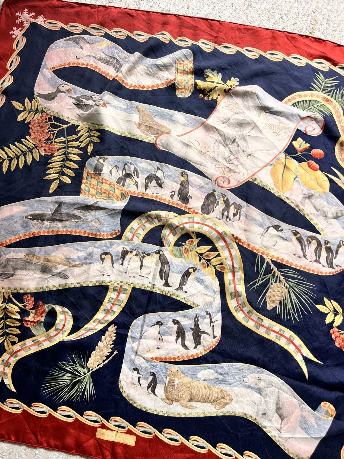 Salvatore Ferragamo Salvatore Ferragamo Arctic Animal Printed Silk Scarve Size ONE SIZE - 11 Thumbnail