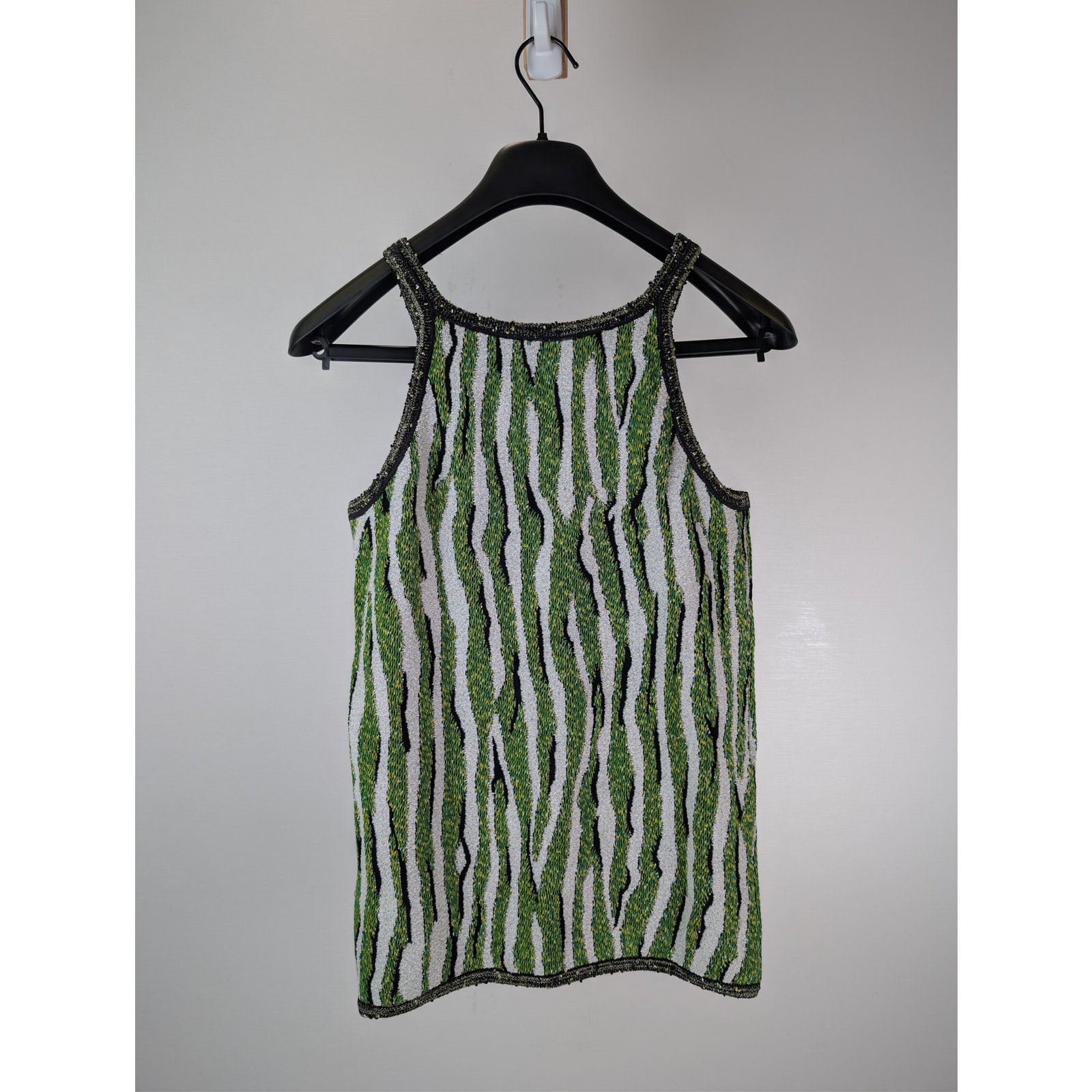 Bottega Veneta o1rshd1 Animal Jacquard Tank Top in Green / White Size US S / EU 44-46 / 1 - 8 Thumbnail