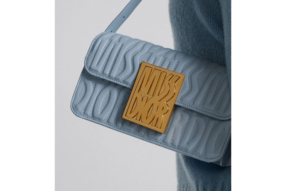 Dior o1bcso1str0226 Size:OS/Miss Dior Flap Bag in Pale Blue Size ONE SIZE - 9 Thumbnail